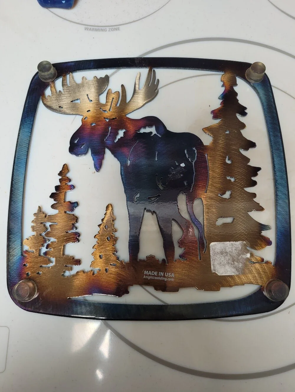 Metal Moose Trivet in Iridescent